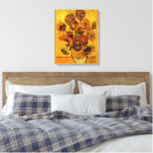 Van Gogh - Vase mit 15 Sonnenblumen Leinwanddruck (Insitu (Schlafzimmer))