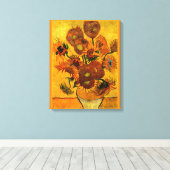 Van Gogh - Vase mit 15 Sonnenblumen Leinwanddruck (Insitu (Holzboden))