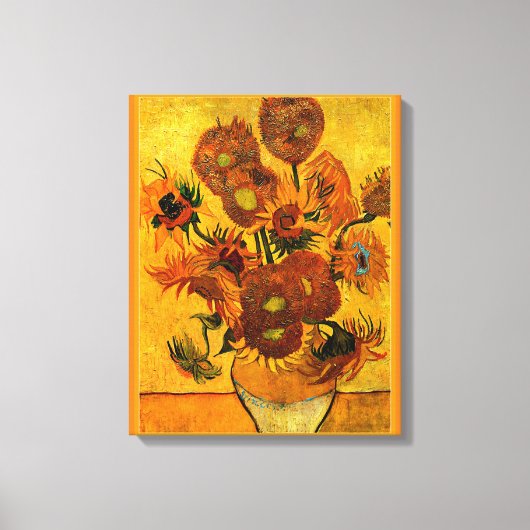 Van Gogh - Vase mit 15 Sonnenblumen Leinwanddruck (Vorderseite)