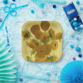 Van Gogh - Vase mit 15 Sonnenblumen Pappteller (Party)