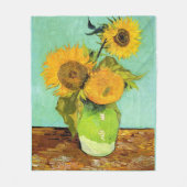 Van Gogh, Vase mit 3 Sonnenblumen Fleecedecke (Vorderseite)