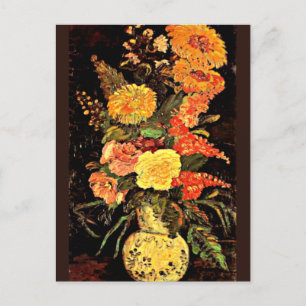 Van Gogh - Vase mit Asters, Salvia, andere Blume Postkarte