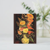 Van Gogh - Vase mit Asters, Salvia, andere Blume Postkarte (Stehend Vorderseite)