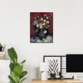 van Gogh Vase mit chinesischen Astern und Gladioli Poster (Heimbüro)