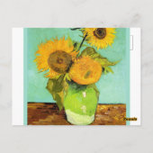 Van Gogh - Vase mit drei Sonnenblumen Postkarte (Rückseite)
