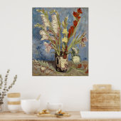 Van Gogh - Vase mit Gladiolen und China-Stieren Poster (Küche)