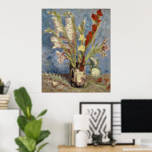 Van Gogh - Vase mit Gladiolen und China-Stieren Poster (Heimbüro)