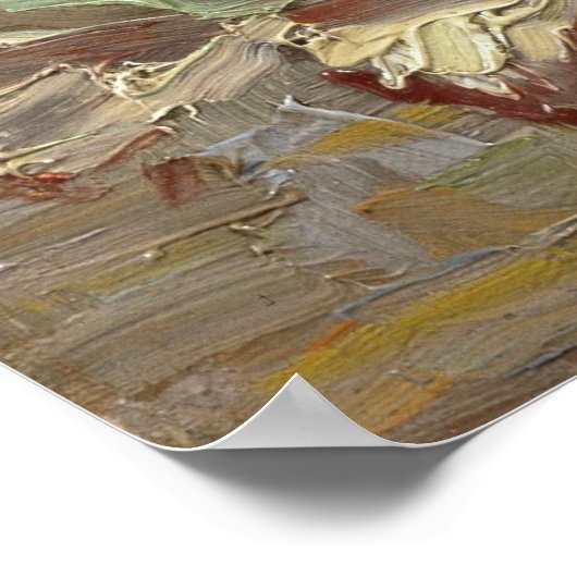 Van Gogh - Vase mit Gladiolen und China-Stieren Poster (Ecke)