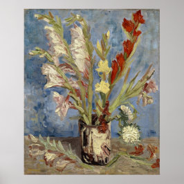 Van Gogh - Vase mit Gladiolen und China-Stieren Poster