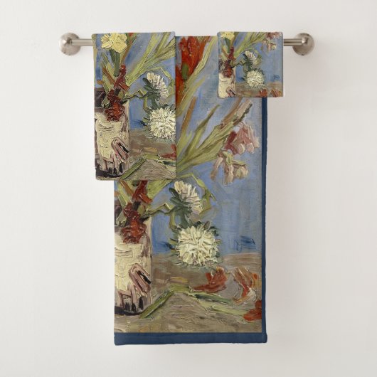 Van Gogh Vase mit Gladioli und chinesischem Asters Badhandtuch Set (Insitu)