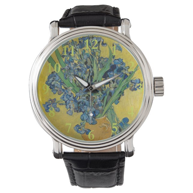 Van Gogh Vase mit Ire Classic Impressionismus Armbanduhr (Vorderseite)
