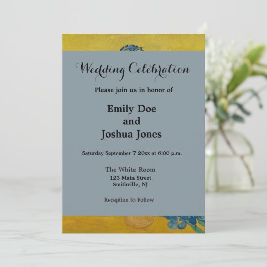 Van Gogh Vase mit Ire Classic Impressionismus Einladung (Stehend Vorderseite)