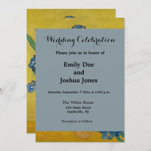 Van Gogh Vase mit Ire Classic Impressionismus Einladung (Vorne/Hinten)