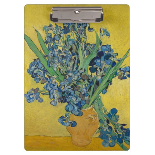 Van Gogh Vase mit Ire Classic Impressionismus Klemmbrett (Vorderseite)