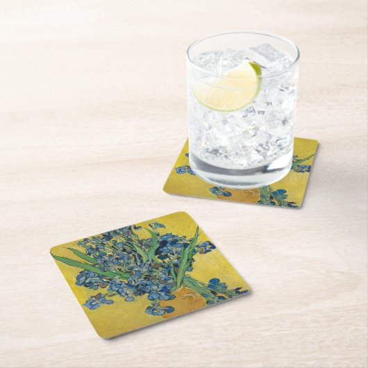 Van Gogh Vase mit Ire Classic Impressionismus Rechteckiger Pappuntersetzer (Vor Ort)