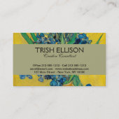 Van Gogh Vase mit Ire Classic Impressionismus Visitenkarte (Rückseite)