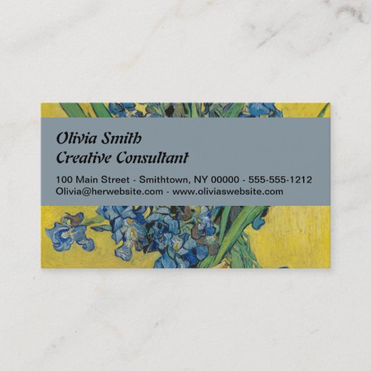 Van Gogh Vase mit Ire Classic Impressionismus Visitenkarte (Vorderseite)