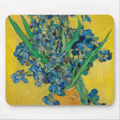 Van Gogh Vase mit Iren auf Gelb Mousepad (Vorne)