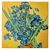 Van Gogh - Vase mit irisch-gelbem Hintergrund Fliese (Vorderseite)