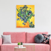 Van Gogh - Vase mit irisch-gelbem Hintergrund Leinwanddruck (Insitu (Wohnzimmer))