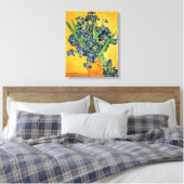 Van Gogh - Vase mit irisch-gelbem Hintergrund Leinwanddruck (Insitu (Schlafzimmer))