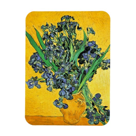 Van Gogh - Vase mit irisch-gelbem Hintergrund Magnet (Vertikal)