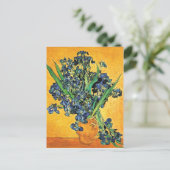 Van Gogh - Vase mit irisch-gelbem Hintergrund Postkarte (Stehend Vorderseite)