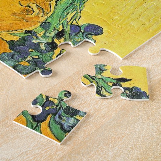 Van Gogh - Vase mit irisch-gelbem Hintergrund Puzzle (Seite)
