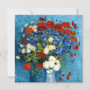 Van Gogh Vase mit Kornblumen und Pflaumen Einladung