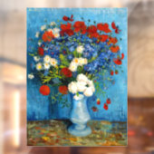 Van Gogh Vase mit Kornblumen und Pflaumen Fensteraufkleber (Blatt 2)