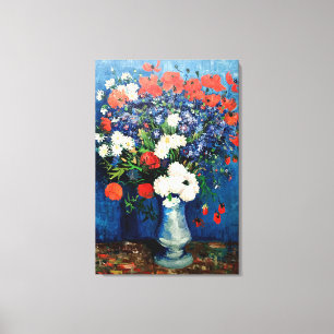 Van Gogh - Vase mit Kornblumen und Pflaumen Leinwanddruck