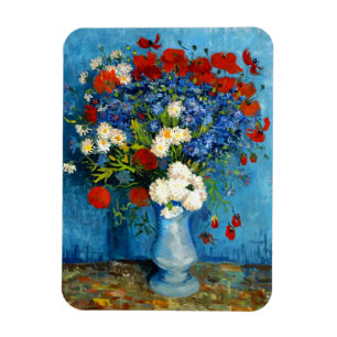Van Gogh Vase mit Kornblumen und Pflaumen Magnet