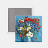 Van Gogh Vase mit Kornblumen und Pflaumen Magnet (Vorderseite/Rückseite)