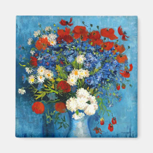 Van Gogh Vase mit Kornblumen und Pflaumen Magnet