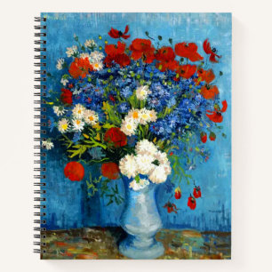 Van Gogh Vase mit Kornblumen und Pflaumen Notizblock