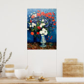 Van Gogh - Vase mit Kornblumen und Pflaumen Poster (Küche)