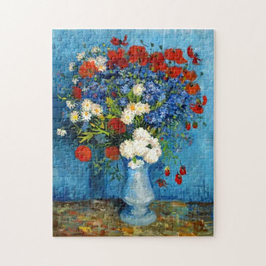 Van Gogh Vase mit Kornblumen und Pflaumen Puzzle (Vertikal)