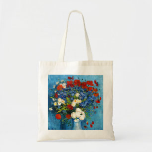 Van Gogh Vase mit Kornblumen und Pflaumen Tragetasche