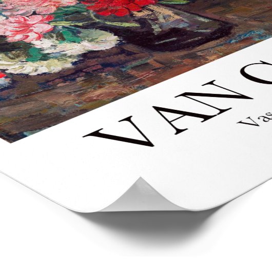 Van Gogh Vase mit Kunsthandwerk Print Poster (Ecke)
