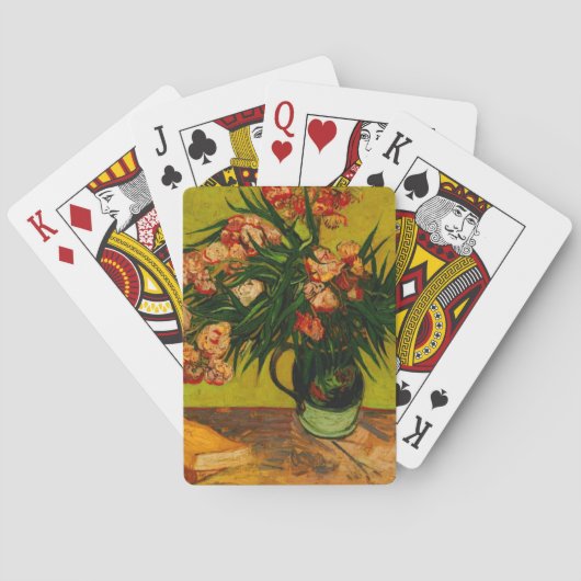 Van Gogh Vase mit Oleandern und Büchern Blumenkuns Spielkarten (Rückseite)