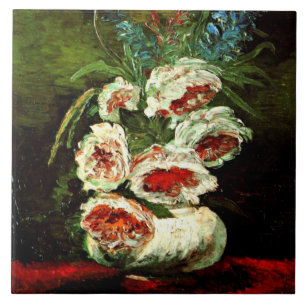 Van Gogh: Vase mit Peonies Fliese