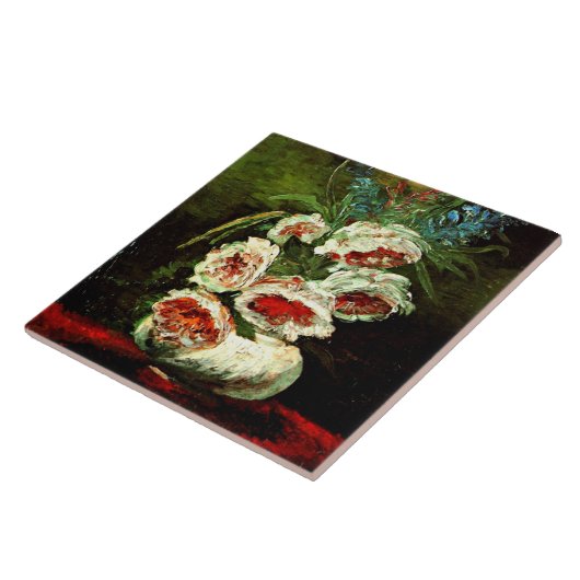 Van Gogh: Vase mit Peonies Fliese (Seite)