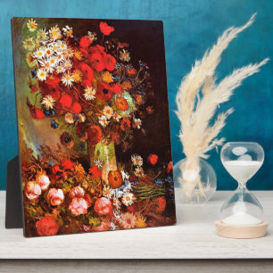 Van Gogh - Vase mit Pflücken, Kornblumen, Peonies Fotoplatte