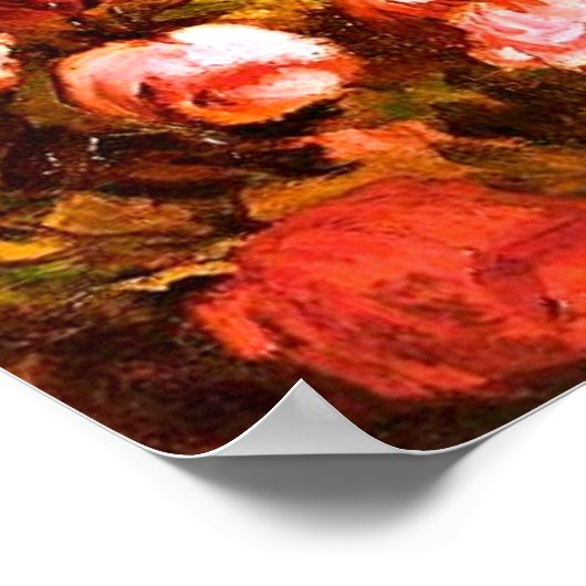 Van Gogh - Vase mit Pflücken, Kornblumen, Peonies Poster (Ecke)