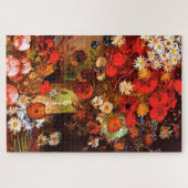Van Gogh - Vase mit Pflücken, Kornblumen, Peonies Puzzle (Horizontal)