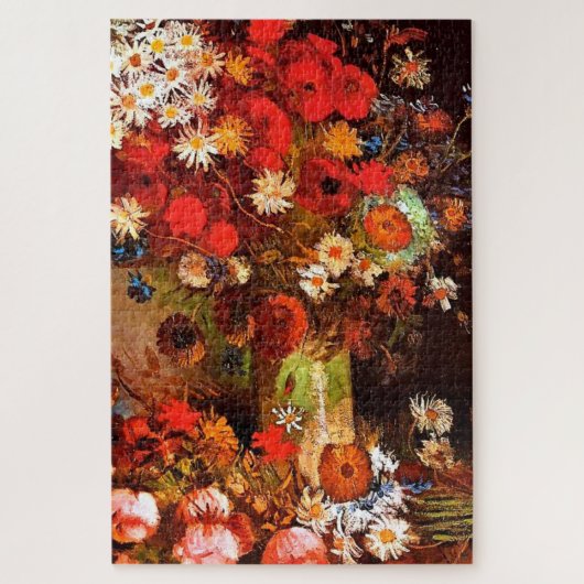 Van Gogh - Vase mit Pflücken, Kornblumen, Peonies Puzzle (Vertikal)