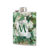 Van Gogh Vase mit Pink Roses Floral Art Monogramm Flachmann (Links)