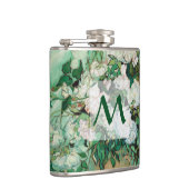 Van Gogh Vase mit Pink Roses Floral Art Monogramm Flachmann (Rechts)