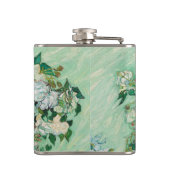 Van Gogh Vase mit Pink Roses Floral Art Monogramm Flachmann (Rückseite)