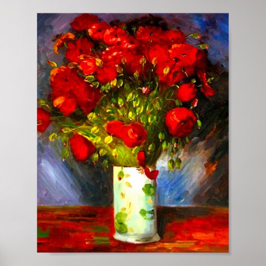 Van Gogh Vase mit Poppies Poster (Vorne)